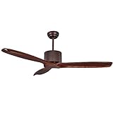 Ceiling Fan DFVV Industrieller Massivholz Deckenventilator, 52-Zoll Retro...