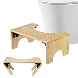 Ortviai Toilettenhocker Holz, Toilettenhocker Erwachsene Bambus, Klohocker...