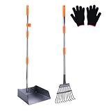 PETTOM Hundekotschaufel Set Pet Poop Tray Rake und Spade Set für große...