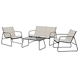 Grand patio Gartenmöbel Set 4-TLG, Textilene Balkonmöbel Set mit Tisch,...