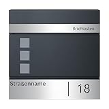 SONGMICS Briefkasten personalisiert, mit Namensschild, Hausnummernschild,...