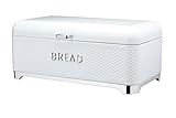 KitchenCraft LOVELLO Strukturierter Brotkasten, 42 x 22 x 18 cm, Weiß