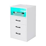 HHeaeR Bedside Tables 40x35x65CM Nachttisch aus mit Triamin beklebter...