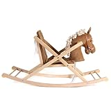 HolzFee Schaukelpferd Holz mit weichem Cord