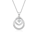 Loutade Halskette Damen Silber, 925 Sterling Silber Kreis Halskette mit...