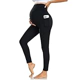 Nlieanuc Damen Umstandsleggings mit Taschen Hohem Bund...