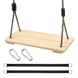 Verstellbarer Nestschaukel Sitz für Erwachsene - Outdoor Holzschaukel Set...
