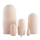 Unbemalte Russische Puppen, 6 unbemalte Matroschka-Puppen Handgefertigt in...