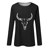 Pullover for Women Graphic Print Round Neck Sweatshirt Fall Long Sleeve...