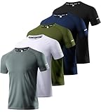 5er Pack Sport Tshirts Herren, Laufshirt Kurzarm T-Shirts Schnelltrocknend...