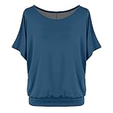 Oversize T-Shirt mit Fledermausärme - Damen Sommer T Shirts Elegant...
