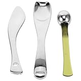TEHAUX 3 Stück Metall Kosmetikspatel für Augencreme und Gesichtscreme...