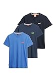 Superdry Herren Essential Logo T-Shirt aus Bio-Baumwolle im Dreierpack...