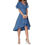 Minetom Abendkleider Damen Elegant Chiffon V-Ausschnitt Für Hochzeit...