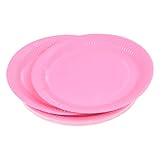 Homéa, Set mit 20 Papptellern, Durchmesser 23 cm, Vitamin, Rosa