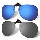 Hifot Sonnenbrille Aufsatz Clip on Sonnenbrille 2 Pack, Flip up Polarisiert...