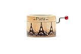 Kleine Spieldose verziert mit dem Eiffelturm von Paris und der Melodie La...