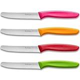 Ruffulon Tafelmesser 4 Stück, Tomatenmessermit Wellenschliff,Messerset...