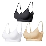 Comfyin Bustier Damen Gepolstert Sport BH Set ohne Bügel Yoga BH Top 3er...