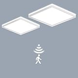 LEZOE 2PCS LED Deckenleuchte Dimmbar mit Bewegungsmelder, 18W 2000LM Radar...
