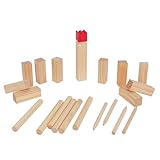 WOODENFUN Original Kubb Wikinger Spiel im Freien Outdoor Holz...