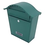 Angoily Abschließbarer Wandbriefkasten Außen aus Metall Grün 36,8 X 35,8...