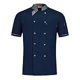 WMOFC Kochjacke,Chef Uniform, Herren Damen Kurzarm Baumwolle Küchen Koch...