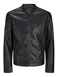 JACK & JONES JJEDYLAN CLEAN PU Jacket NOOS 12261195,Schwarz,XL