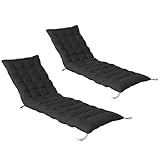 IDMarket - 2 Stück Universal-Kissen für Sonnenliege Adam, 180 cm, Schwarz