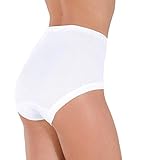 SES Damen Unterhosen Taillenslip 5er Pack aus 100% Baumwolle (weiß, 46)