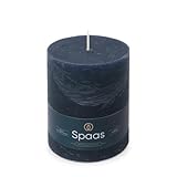 Spaas Rustik-Stumpenkerze, 100/130 mm, 95h, dunkelblau, Dark Blue