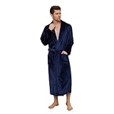 U2SKIIN Herren Fleece Bademantel Plüsch weich warm Morgenmantel...