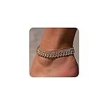 Foxgirl Gold-Fußkettchen für Damen, 14 Karat Gold, Fußkettchen für...