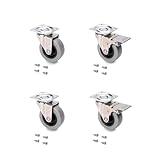 Emuca - Set aus 4 Lenkrollen für Möbel Ø50mm, 2 mit Bremse und 2 ohne...