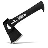 siwitec Camping Axt SN-45, Survival Axt mit 450 Gramm Kopfgewicht, zum Holz...