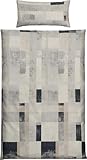 REDBEST Bettwäsche Single-Jersey Grafik Motive beige-grau Größe 40x80 cm...
