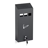 Relaxdays Wandaschenbecher für draußen, verschließbar, Metall,...