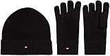 Tommy Hilfiger Herren Geschenk-Set Flag Schal und Mütze, Schwarz (Black),...