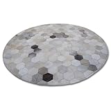 Vintage Kuhfell Teppich - Natürlicher Hide Kreisteppich, Hypoallergen &...