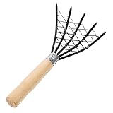ifundom 1 Stück Strandrechen mit Holzgriff und Netzbeutel Robustes...