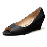 EDEFS offenem Absatz mit Keilabsatz Sandalen Damen Peeptoes zum...