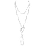 CYXZMYA 1 Stück Perlenkette,Perlenkette Damen,Imitation Perlen Lange...