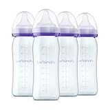Lansinoh Glas Flaschenset - Babyflaschen mit NaturalWave Sauger Gr. M, 240...