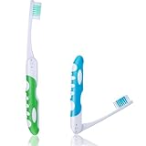 Aeaocvo 2 Stück Reisezahnbürste Klappbar, Klappbare Zahnbürste für...