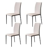 4er Set Esszimmerstühle Kunstleder Küchenstuhl Gepolsterter Armlehnstuhl...