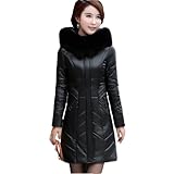 Damen-Winterjacke, dicker warmer Pelzkragen, Kapuzenmantel, lockere...