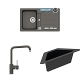 SCHOCK® Küchenspüle Formhaus D-100 Asphalt 86x50 cm - CRISTALITE® Grau...