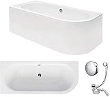 VBChome Badewanne 180x80 cm Acryl SET Schürze Siphon Wanne Ecke...