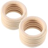 RosewineC 10 Stück Baby Holzringe Zum Basteln, 70mm Baby Kinderkrankheiten...