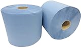 2x Putzrolle blau 2-lagig gesamt ca. 1000 Blatt ca. 22x38 cm perforiert...